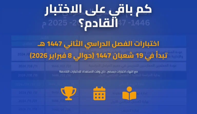 كم باقي على الاختبار عد تنازلي للاختبار والامتحان الهجرية الآن